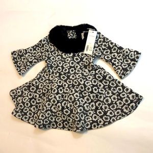 NWT Janie And Jack Faux Fur 6 to 12 Months Dress.